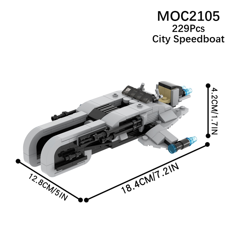 MOC2105 Star Wars Series City Speed Boat Building Blocks Bricks Kids Toys for Children Gift MOC Parts