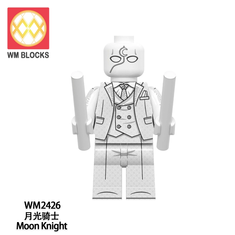 WM2425 WM2426 Marvel Super Hero Moon Knight Action Figure Building Blocks Kids Toys