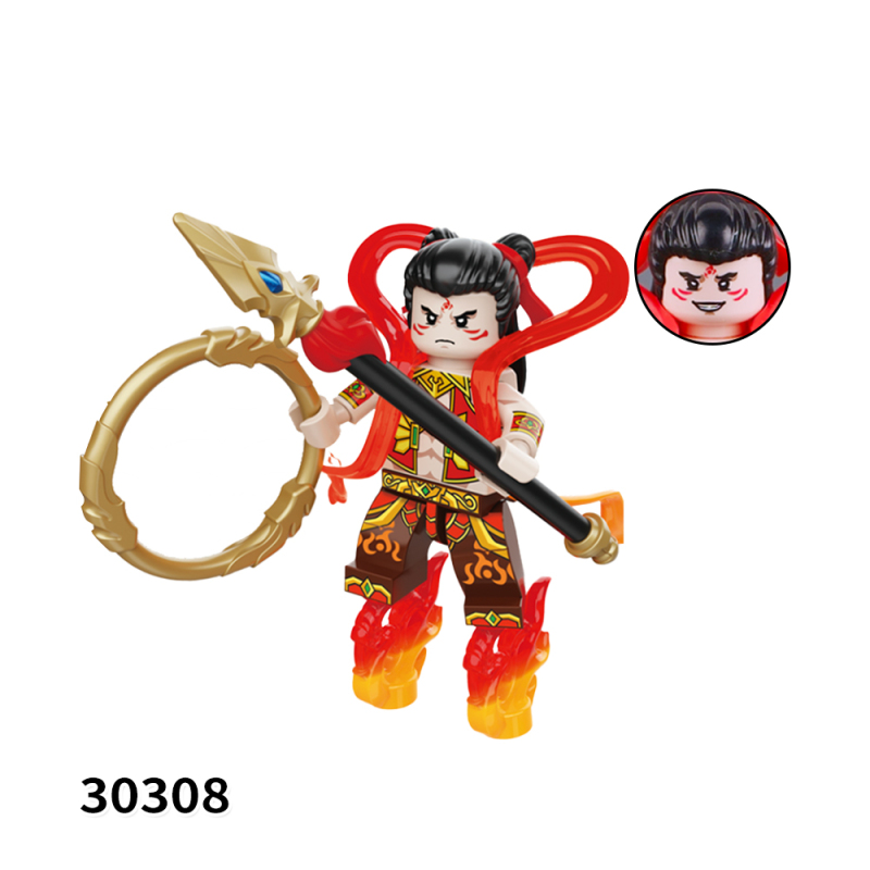 30307-30312 The Journey to the West The Monkey King Li Jing Nezha Lord Lao Zi Princess Iron Fan Princess Iron Fan Action Figure Building Blocks Kids Toys