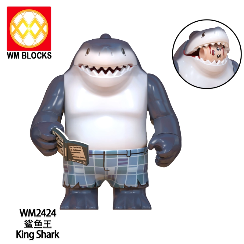 WM2424 DC Super Hero King Shark Action Figure Building Blocks Kids Toys