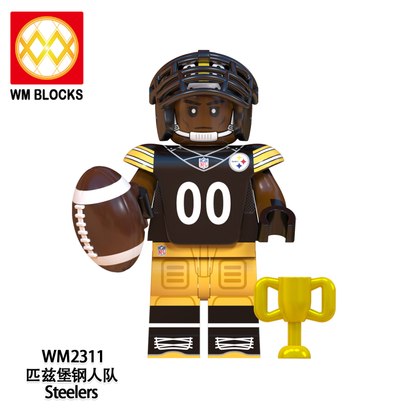 WM6134 Baseball Player celebrity  Pittsburgh Steelers Los Angeles Rams Tampa Bay Pirates Miami Dolphins New York Giants Green Bay Packers New York Jets Minnesota Vikings Action Figure Building Blocks Kids Toys