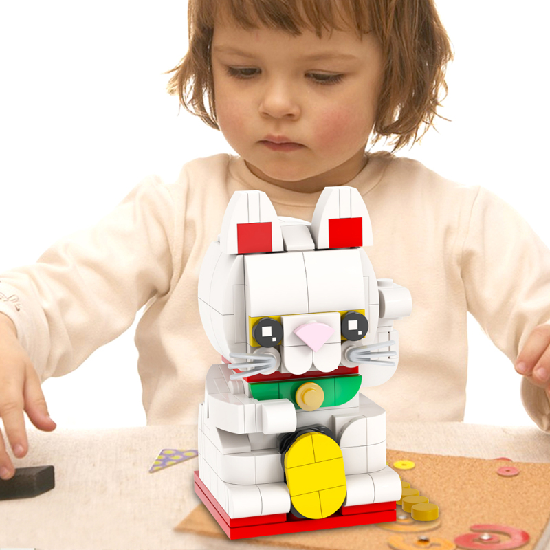 MOC1107 Creativity series Fortune cat brickheadz Building Blocks Bricks Kids Toys for Children Gift MOC Parts