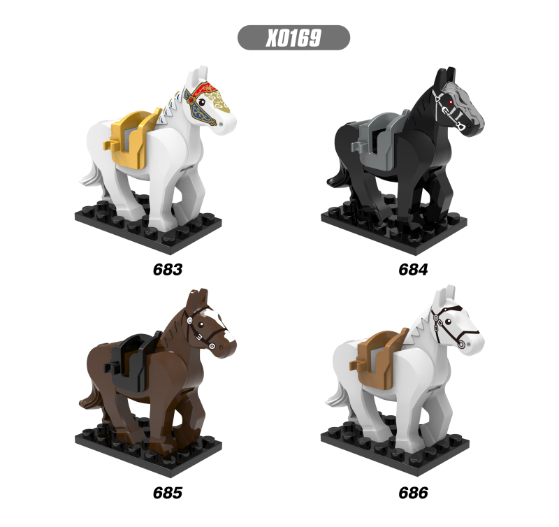 X0169 Animal War Horse Action Figures Building Blocks Kids Toys For Children Gift