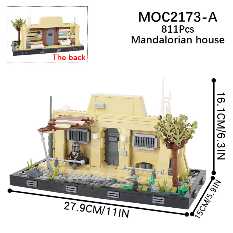 MOC2173 Star Wars Movie series Mandalorian Hut Street View Building Blocks Bricks Kids Toys for Children Gift MOC Parts