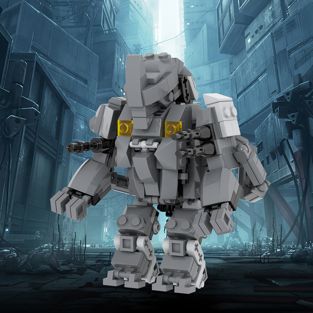 MOC1249 Creativity series Rhinoceros Man mecha Model Building Blocks