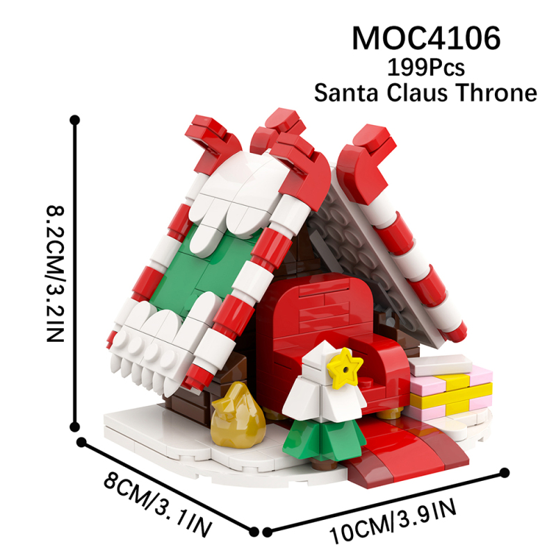 MOC4106 city series Christmas Santa Claus Throne Building Blocks Bricks Kids Toys for Children Gift MOC Parts
