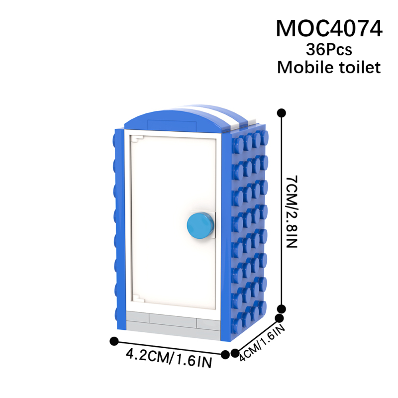 MOC4074 City Series Furniture Mobile Toilet Buildig Blocks Bricks Kids Toys for Children Gift MOC Parts 