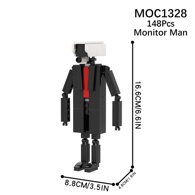 MOC1328 Creativity series Skibidi Toilet Brick Monitor Man Character Model Building Blocks Bricks Kids Toys for Children Gift MOC Parts