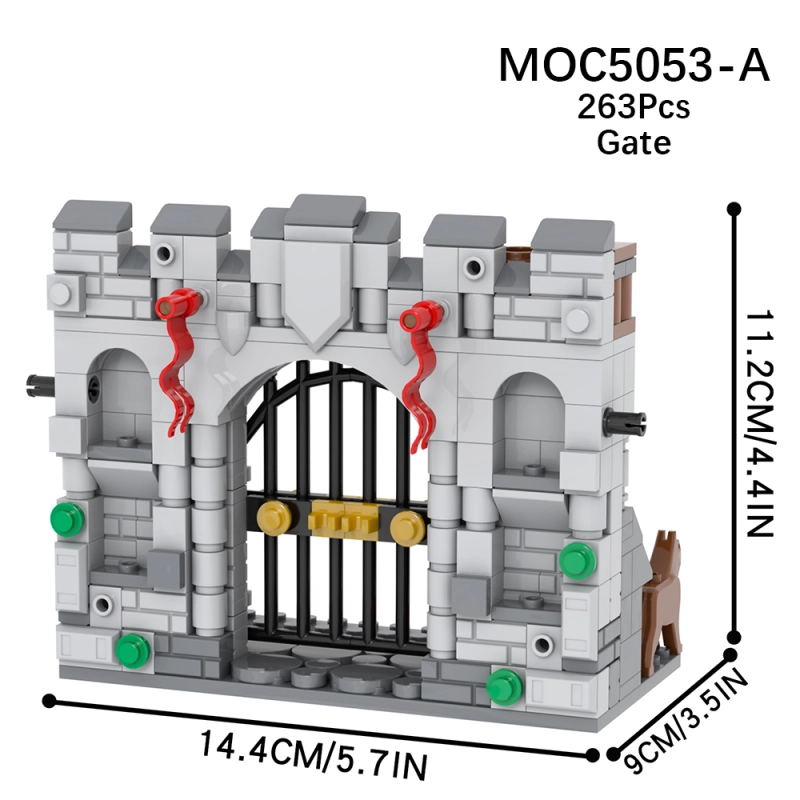 MOC5053 Military Series Medieval tower gate Building Blocks Bricks Kids Toys for Children Gift MOC Parts