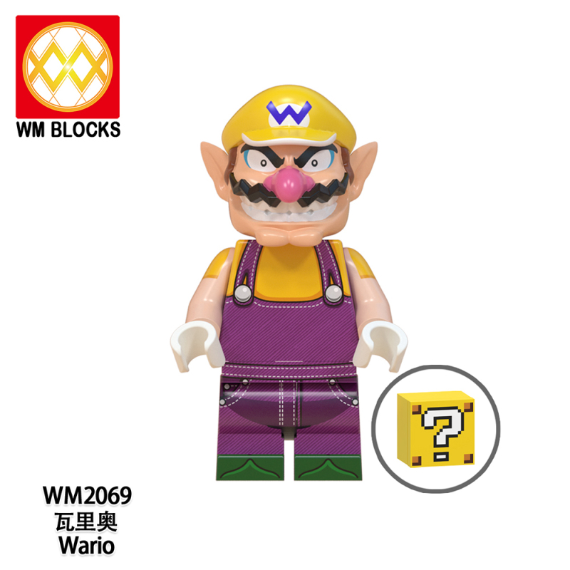 WM6103 Mario GAME Mario Toad Charles Martinet Wario BIGI T·Yoshisaur Munchakoopas Bowser Action Figure Building Blocks Kids Toys