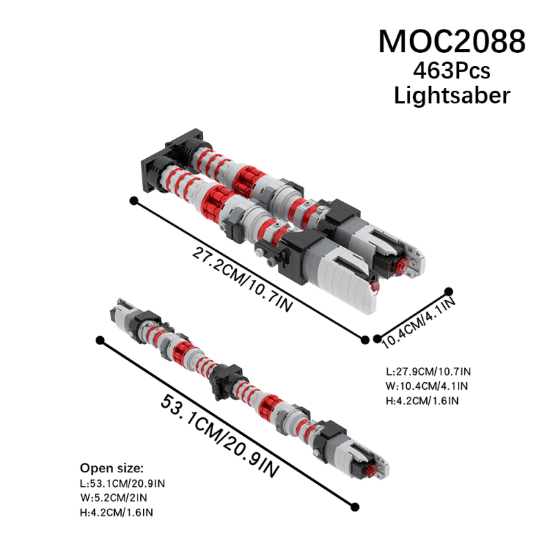 MOC2088 Star Wars Rey Weapons Lightsaber MOC Building Blocks Bricks Kids Toys for Children Gift MOC Parts