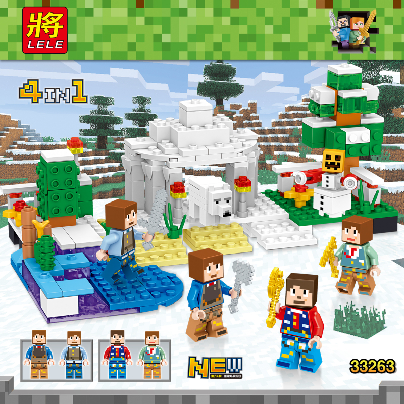 LE33263 Minecraft Game Characters Scene Action Figures Building Blocks Kids Toys