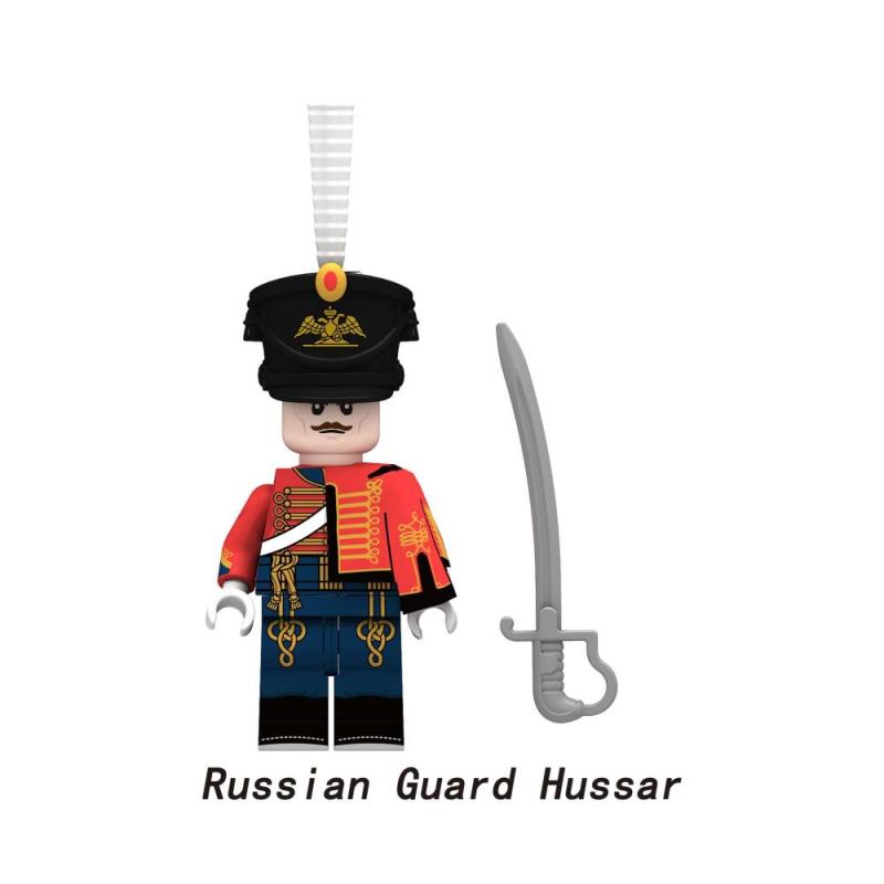 MJQ148-151  Military Pavlov Grenadier Russian Guard Hussar Russian Foot Guard Russian Line lnfantry Soldiers Action Figures Building Blocks Kids Toys