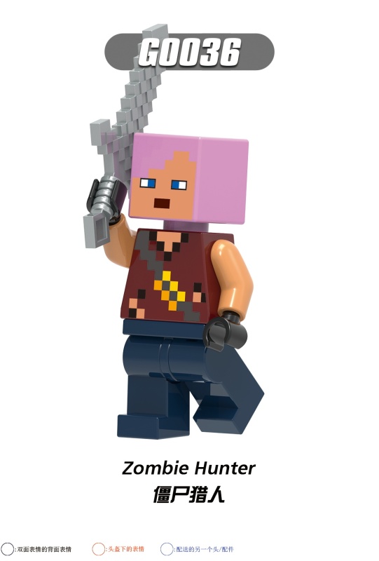 G0105 Minecraft Game Series Diver Tamer Zombie Villager Zombie Ninja Fox Rogue Nether Adventurer Action Figure Building Blocks Kids Toys