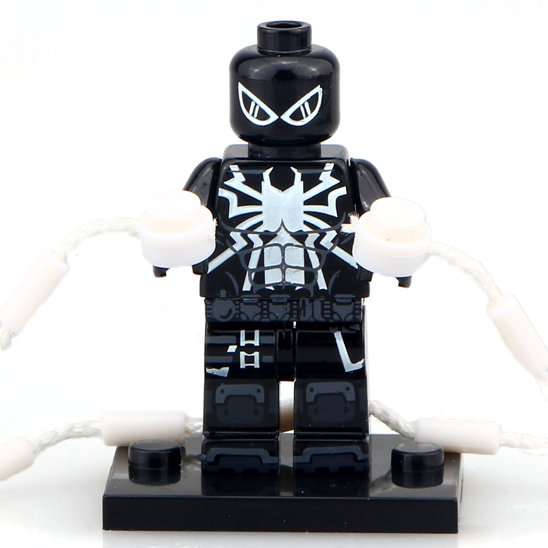 PG409  Marvel Movie Electroplated Spider Man Action Figure Building Blocks Kids Toys