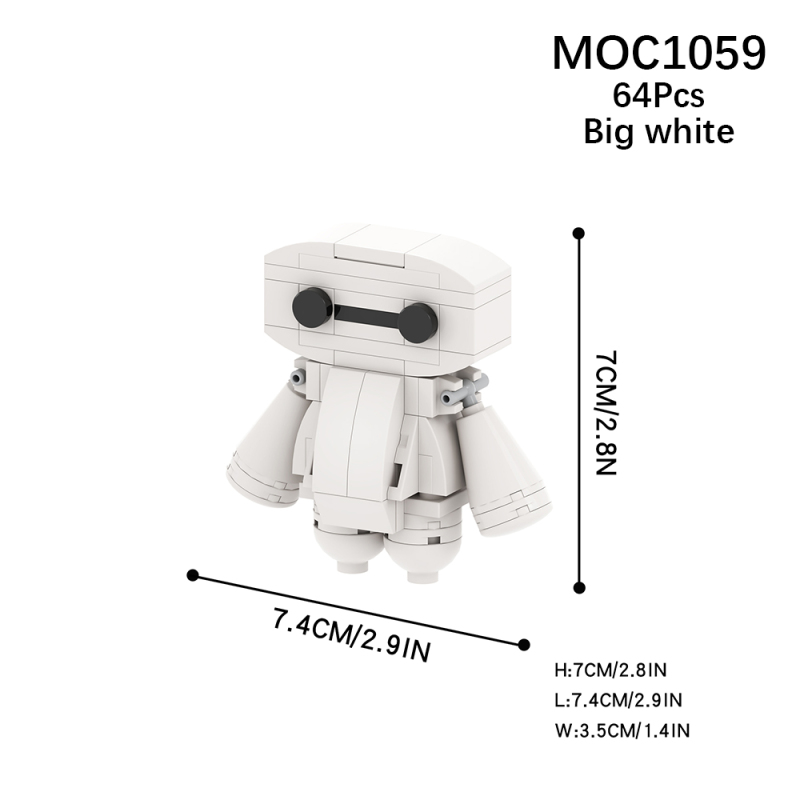 MOC1059 Cartoon Movie Series Big Hero Baymax Doll Building Blocks Bricks Kids Toys for Children Gift MOC Parts Creativity