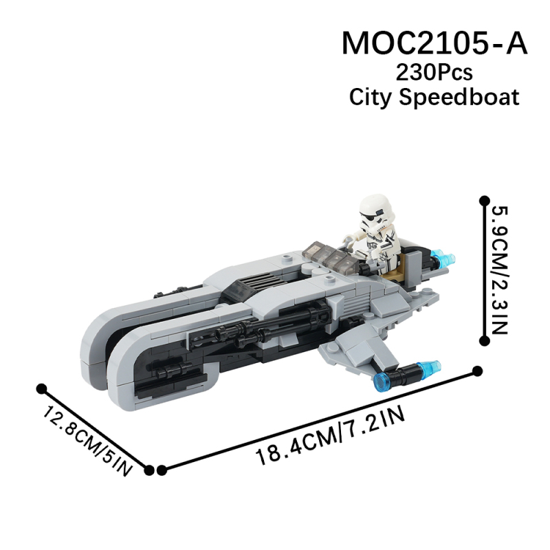 MOC2105 Star Wars Series City Speed Boat Building Blocks Bricks Kids Toys for Children Gift MOC Parts