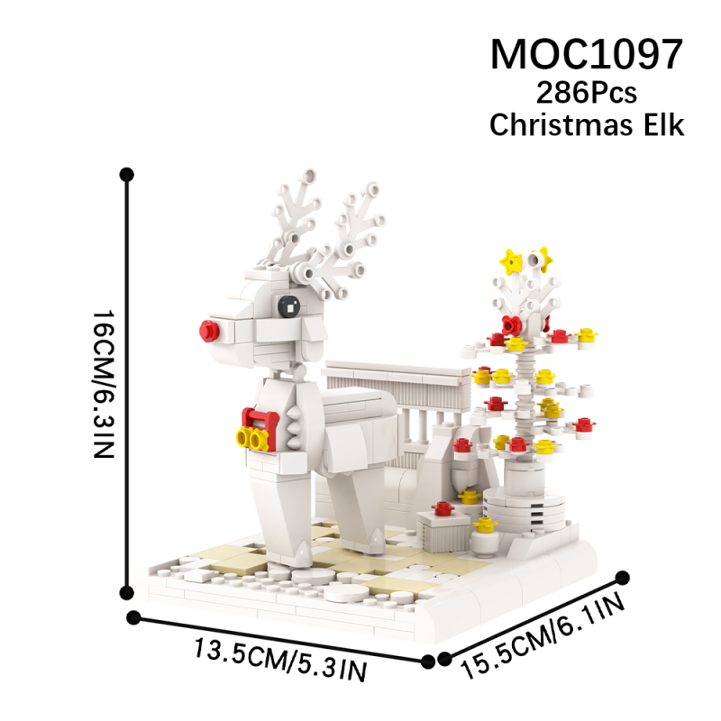 MOC1097 Creativity series Christmas Elk Scene Building Blocks Bricks Kids Toys for Children Gift MOC Parts