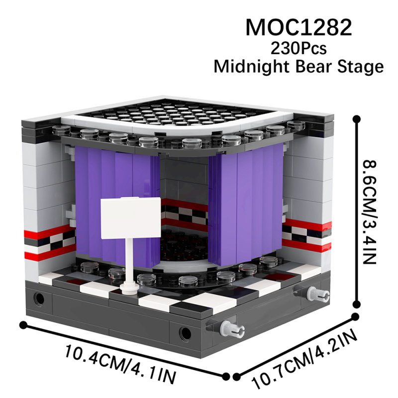MOC1282 Creativity series Midnight Bear Stage Building Blocks Bricks Kids Toys for Children Gift MOC Parts