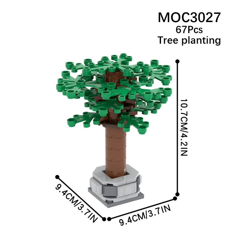 MOC3027 Farm Series TREE Plants Model Building Blocks Bricks Kids Toys for Children Gift MOC Parts