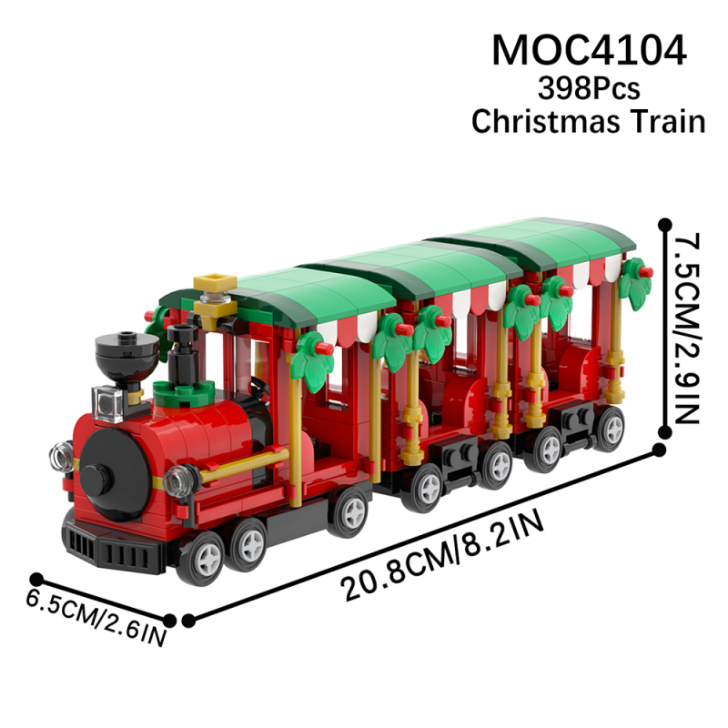 MOC4104 city series Christmas Train Building Blocks Bricks Kids Toys for Children Gift MOC Parts