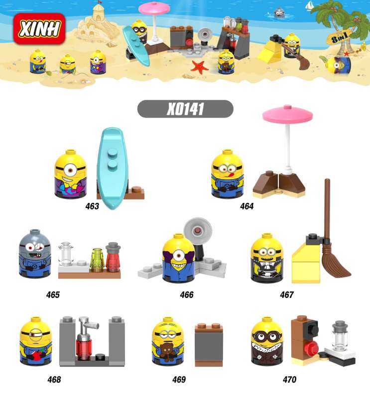 X0141 Cartoon Series Minions Action Figure Building Blocks Kids Toys