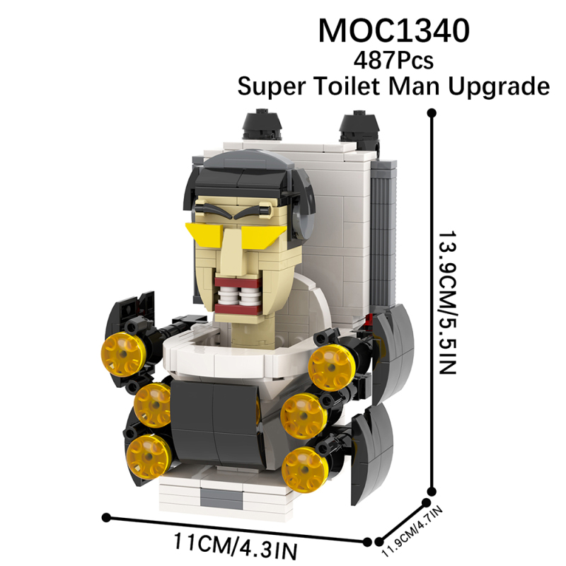 MOC1340 Creativity series Skibidi Toilet Brick Super Toilet Man Upgraded Version Character Model Building Blocks Bricks Kids Toys for Children Gift MOC Parts