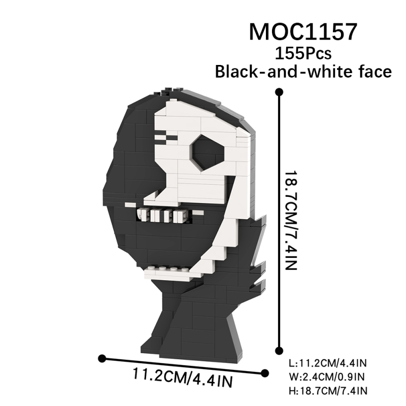 MOC1157 Creativity series Horror Game Character Black-and-white face Monster Building Blocks Bricks Kids Toys for Children Gift MOC Parts