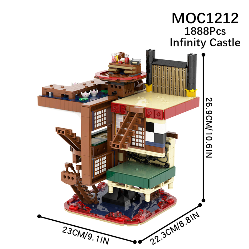 MOC1212 Anime Demon Slayer Infinity Castle Scene Building Blocks Bricks Kids Toys for Children Gift MOC Parts