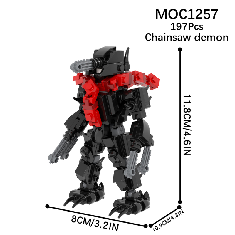 MOC1257 Creativity series Anime Chainsaw man Chainsaw Demon Model Building Blocks Bricks Kids Toys for Children Gift MOC Parts