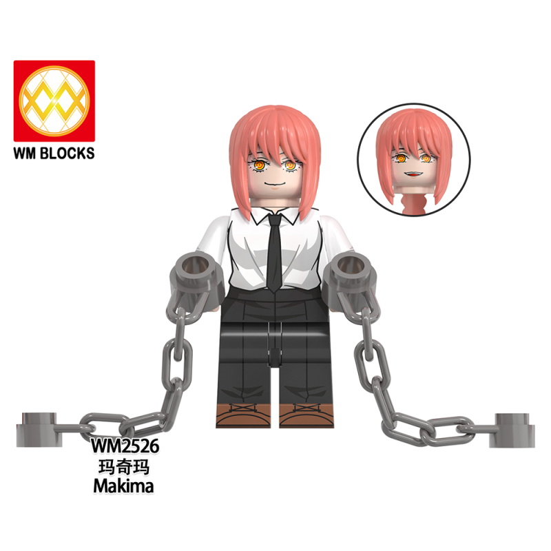 WM6159 Anime Chainsaw Man Denji Pochita Makima Samurai Sword Hayakawa Aki Power Mitaka Asa Action Figure Building Blocks Kids Toys