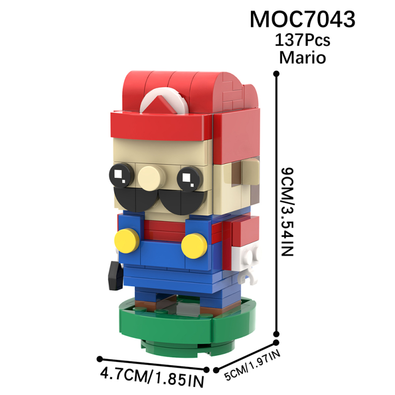 MOC7043 Creativity series Anime Luigi Action Figure Model Building Blocks Bricks Kids Toys for Children Gift MOC Parts