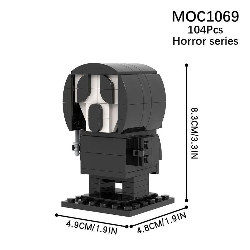 MOC1069 Creativity series Horror Series Scream Ghost Face brick headz Building Blocks Bricks Kids Toys for Children Gift MOC Parts