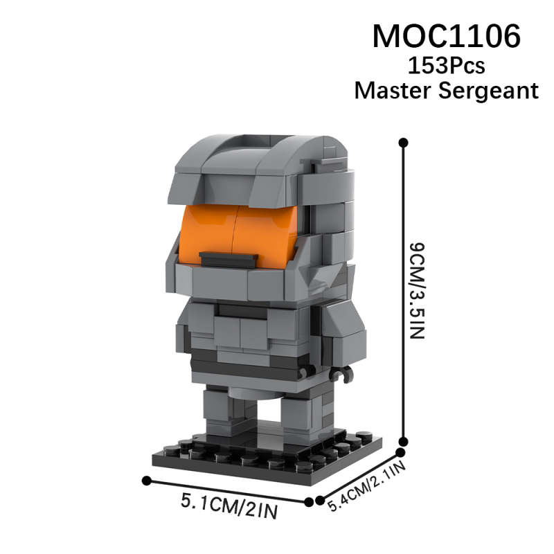 MOC1106 Creativity series Halo Sergeant brickheadz Building Blocks Bricks Kids Toys for Children Gift MOC Parts
