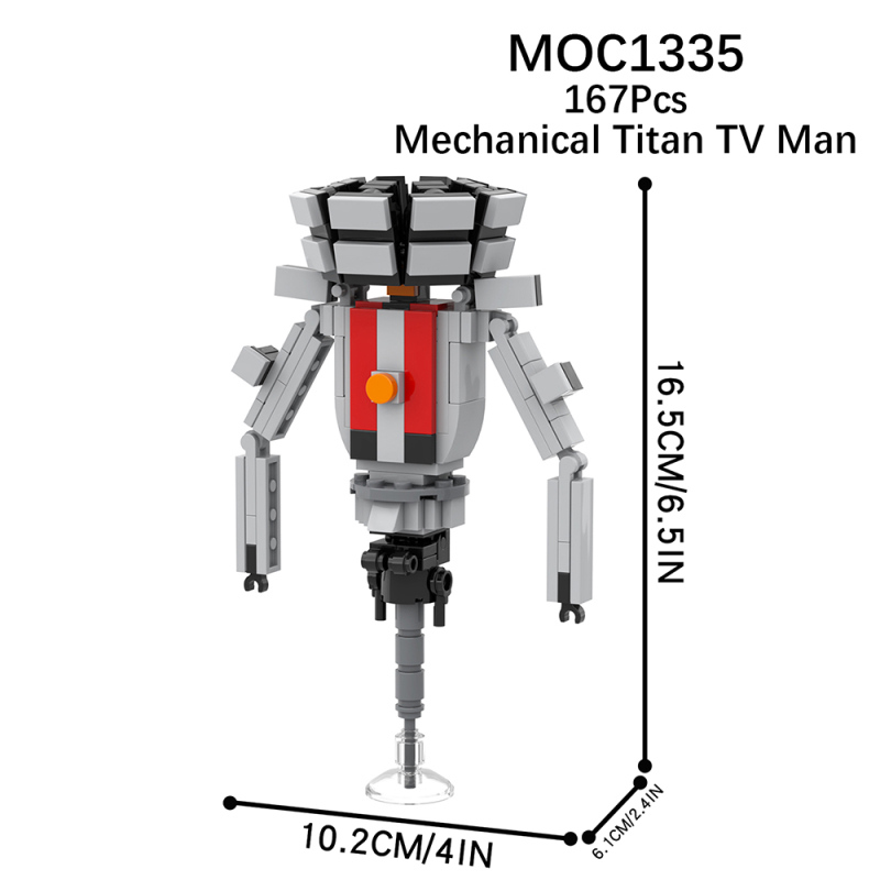 MOC1335 Creativity series Skibidi Toilet Game Mechanical Titan TV Man Character Model Building Blocks Bricks Kids Toys for Children Gift MOC Parts