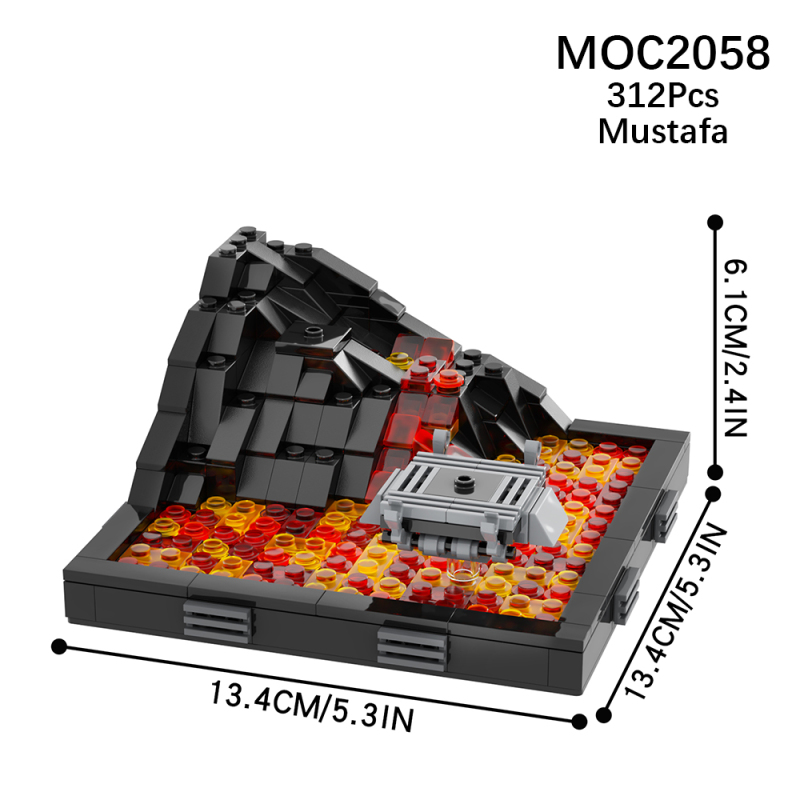 MOC2058 Star Wars Mustafar Darth Vader Obi-wan·Kenobi Action Figure Building Blocks Bricks Kids Toys for Children Gift MOC Parts