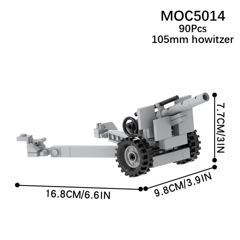 MOC5014 Military series 105mm Howitzer Cannon Building Blocks Bricks Kids Toys for Children Gift MOC Parts