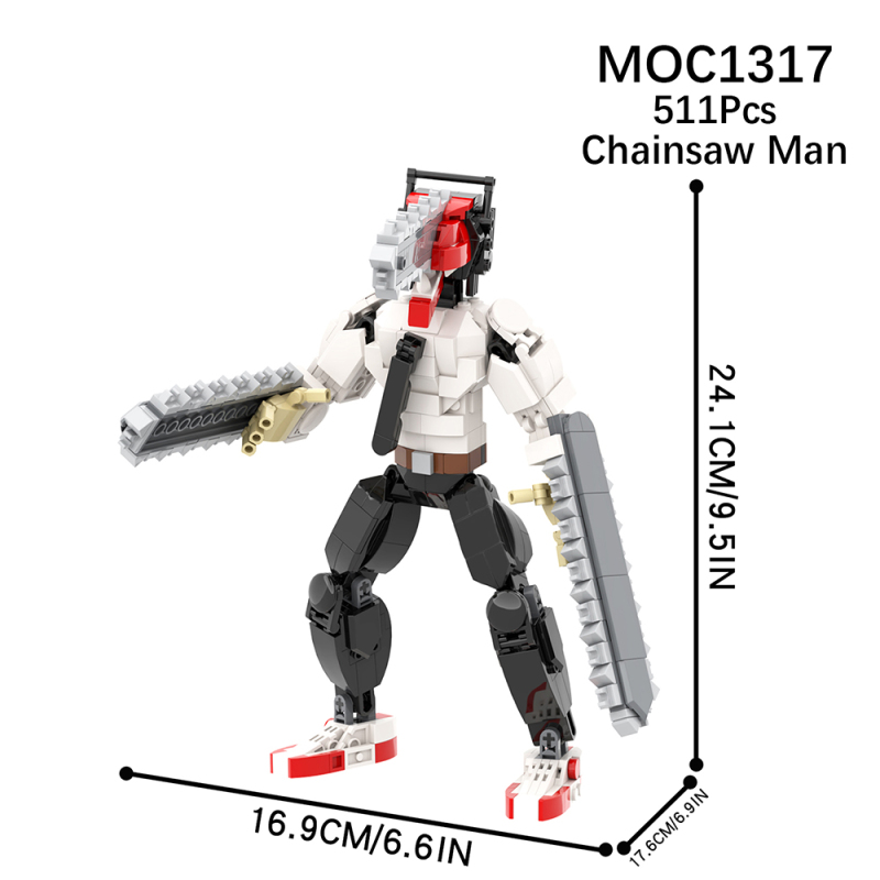 MOC1317 Anime Chainsaw man Action Figure Building Blocks Bricks Kids Toys for Children Gift MOC Parts