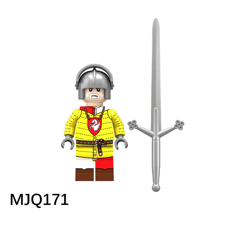 MJQ169-172  Military One-Handed Sword Fighter Machete Fighter Scottish Sword Warrior Scottish Broadswordsman Action Figures Building Blocks Kids Toys