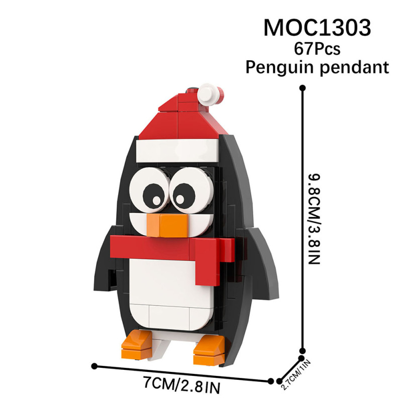 MOC1303 Creativity series Christmas Penguin Animal Cute Pendant Building Blocks Bricks Kids Toys for Children Gift MOC Parts