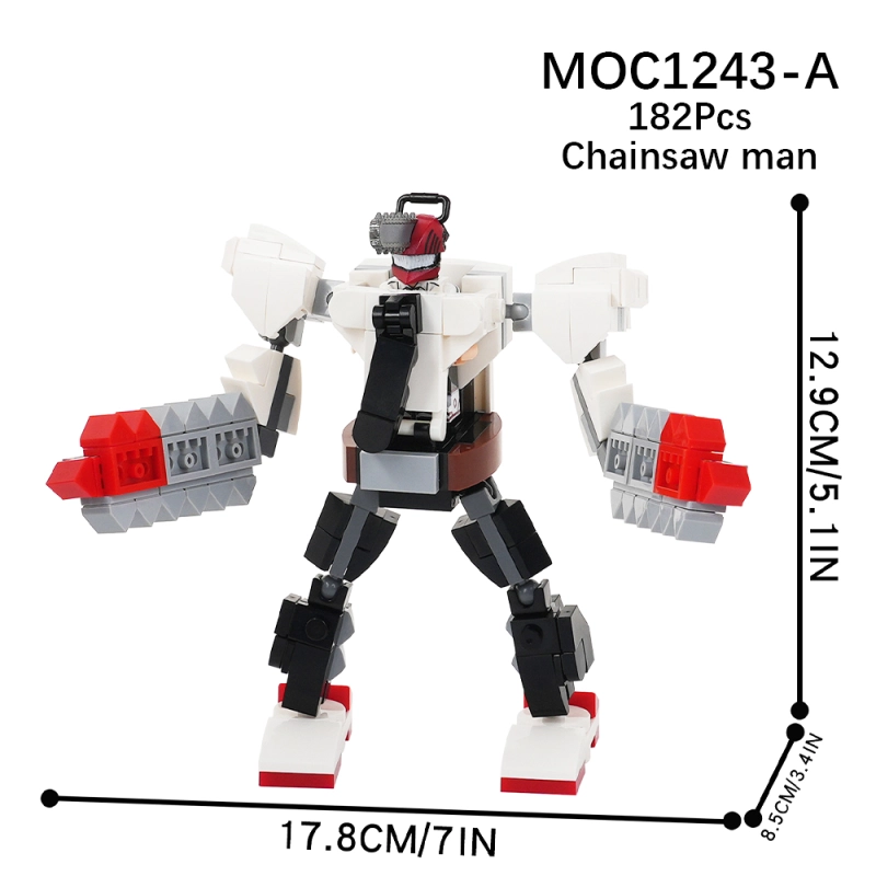 MOC1243 Creativity series Chainsaw man Mecha Action Figure Model Building Blocks Bricks Kids Toys for Children Gift MOC Parts