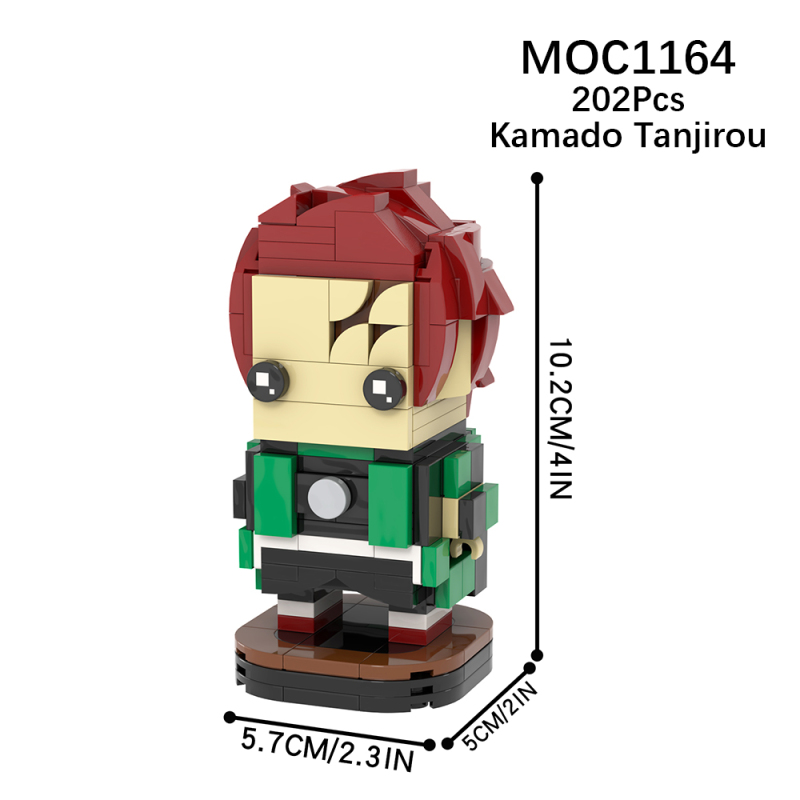 MOC1164 Creativity series Demon Slayer Kamado Tanjirou brickheadz Building Blocks Bricks Kids Toys for Children Gift MOC Parts