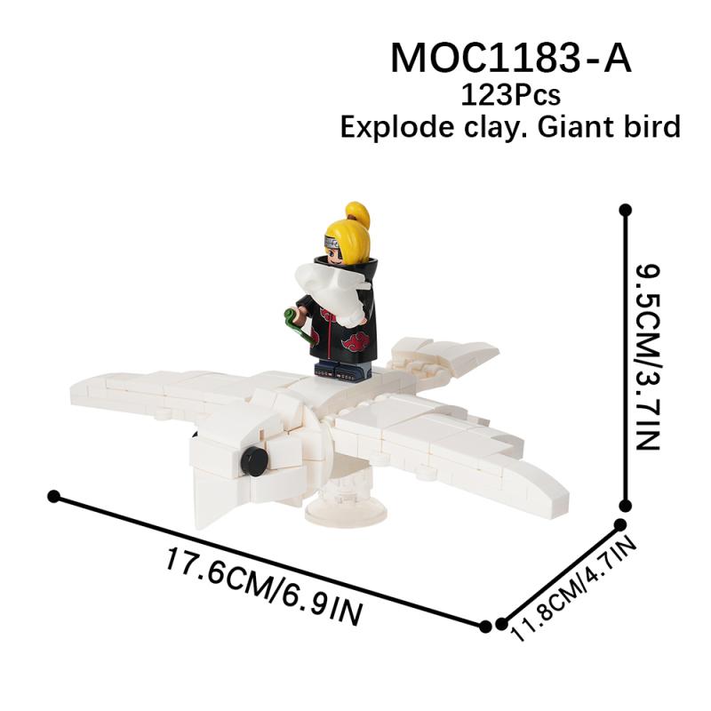 MOC1183 Anime NARUTO Explode Clay Giant Bird Action Figure Building Blocks Bricks Kids Toys for Children Gift MOC Parts