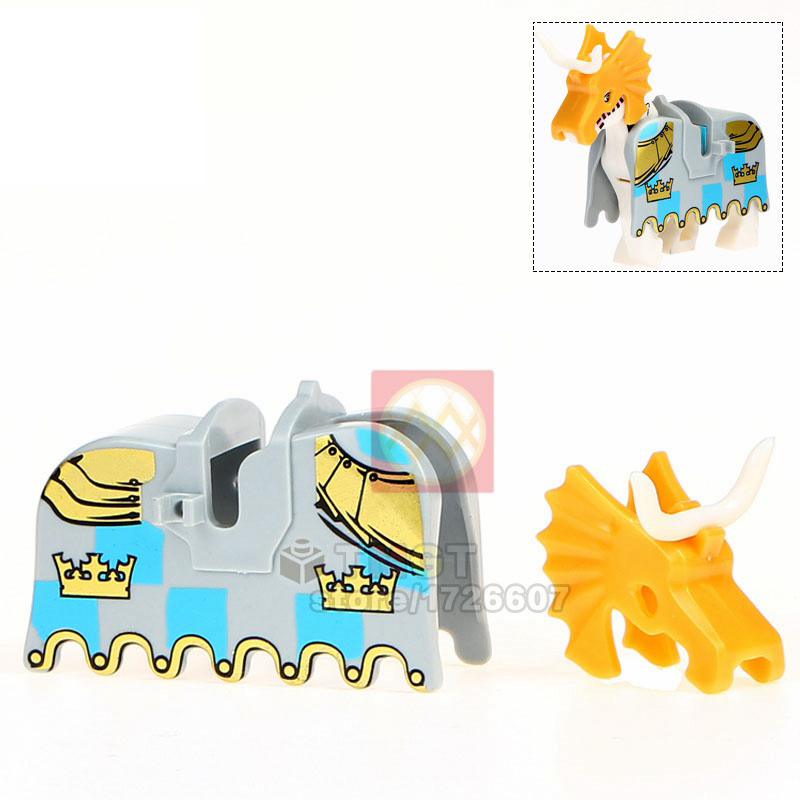 Middle Ages War Military Horse Saddle Minifigure Building Blocks Brick Accessories Kids Toys