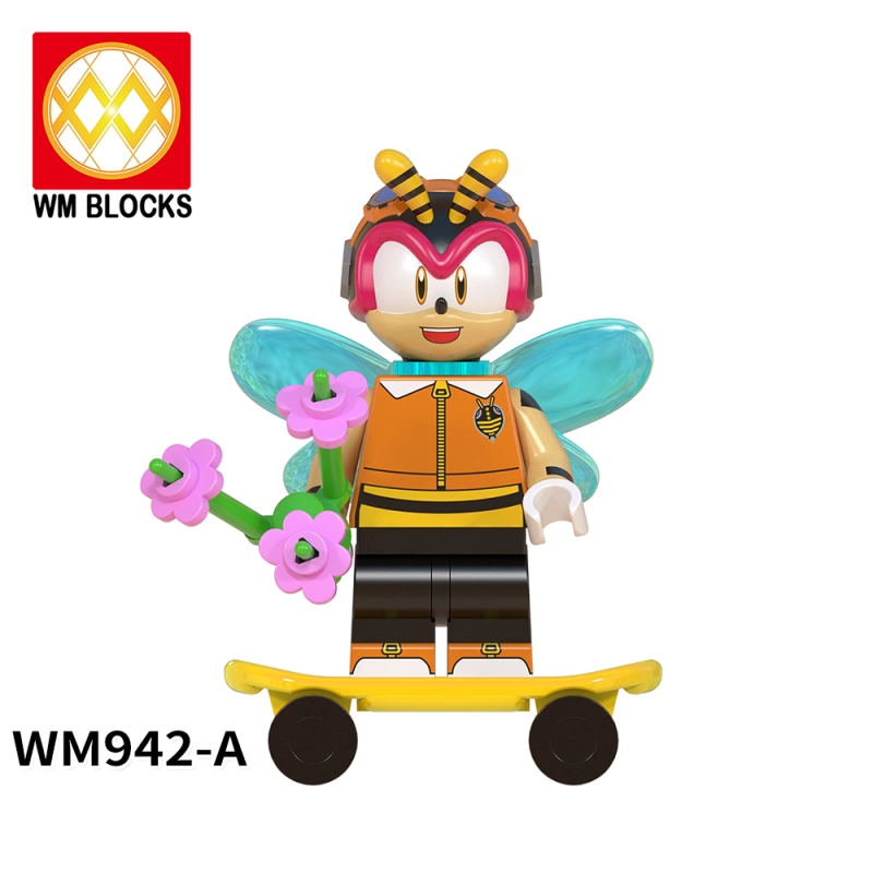 WM6087-A Game Series Sonic Ray Rabbit Big The Cat Charmy Bee Tikal Dr.Eggman Blaze Storm Action Figure Building Blocks Kids Toys