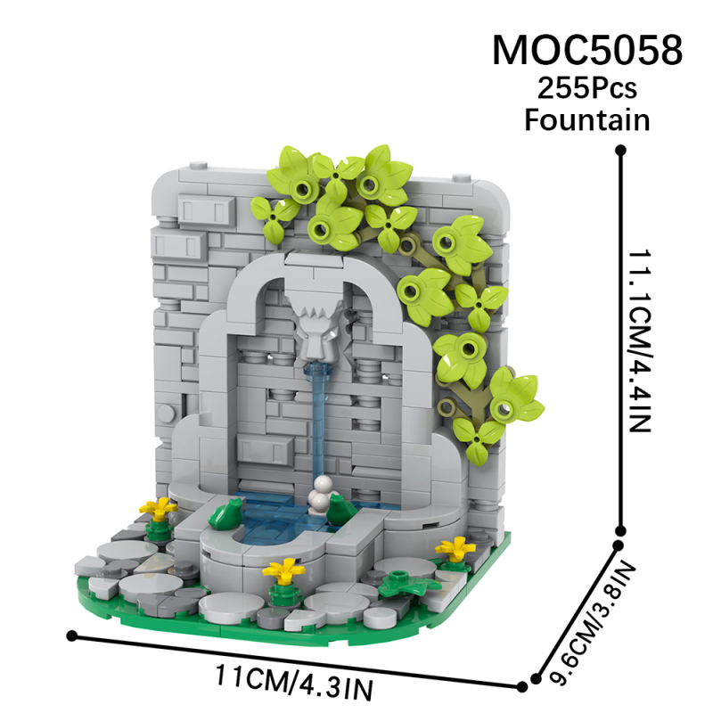 MOC5058 Military Series Medieval fountain Building Blocks Bricks Kids Toys for Children Gift MOC Parts