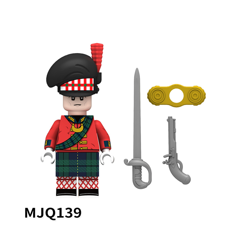 MJQ139-142  Military Officer of the Highland lnfantry Officer of the Old guard Grenadiers Officer of the French Infantry Officer of the 95th Regiment Soldiers Action Figures Building Blocks Kids Toys