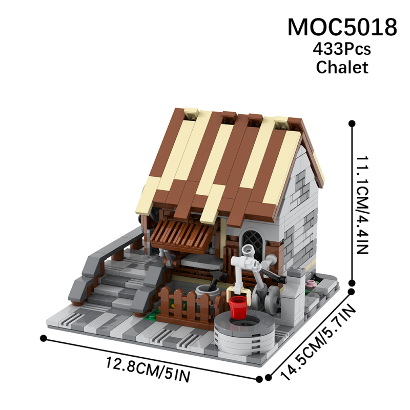 MOC5018 Military Series Medieval Cabin Building Blocks Bricks Kids Toys for Children Gift MOC Parts