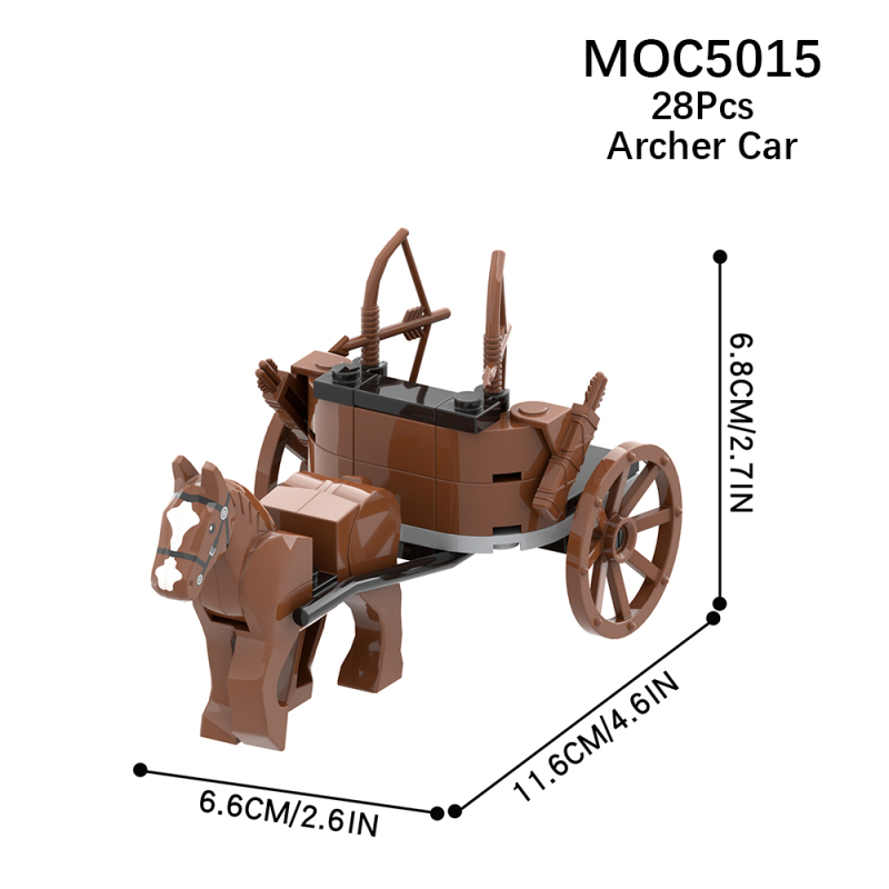 MOC5015 Military series  Archer Carriage Building Blocks Bricks Kids Toys for Children Gift MOC Parts Creativity