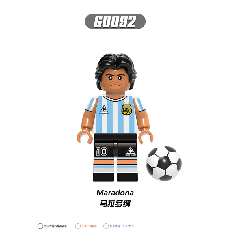 G0112 Athletes Messi Mbappé Ronaldo Maradona Pele Muller Virgil Casemiro Action Figure Building Blocks Kids Toys